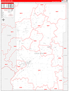 Crow Wing County Wall Map Red Line Style